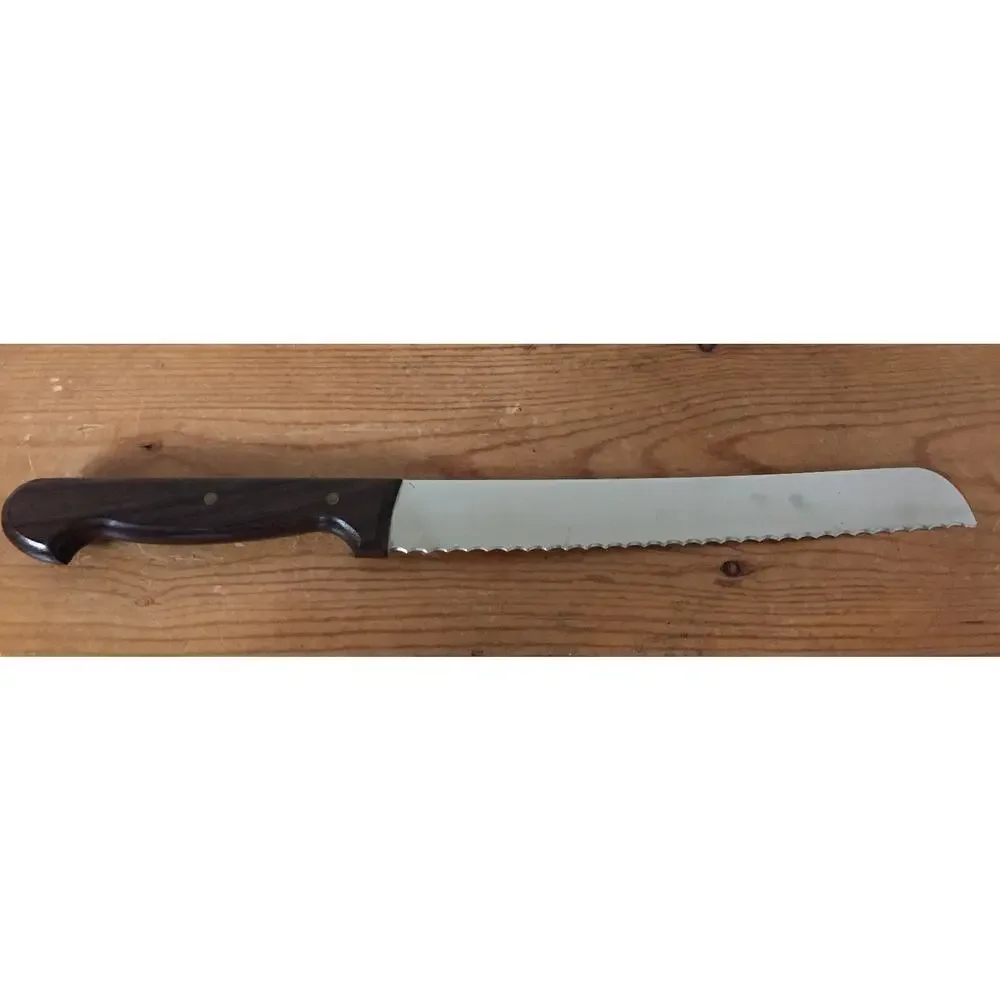 Vtg Conaz Inox Stainless Scarperia Italy Serrated Kitchen Bread Knife 8.5